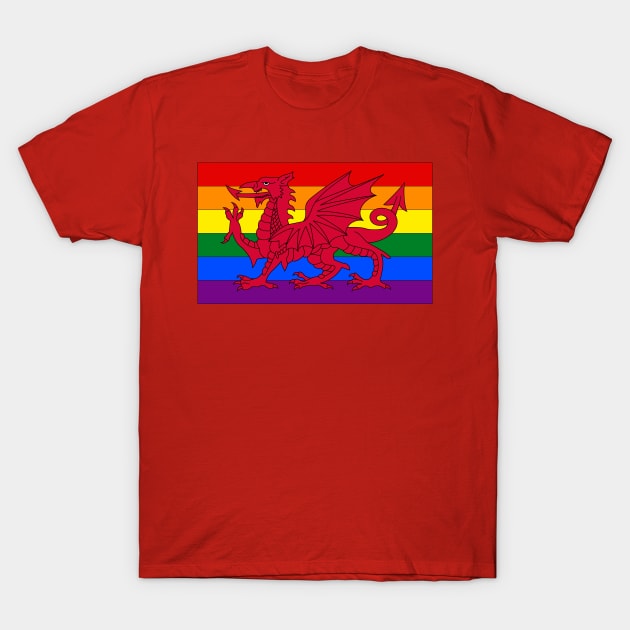 Wales LGBTQ Pride Flag T-Shirt by popkulturniy